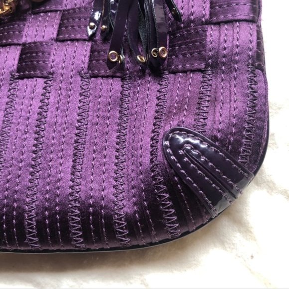 Cole Haan jewel-tone purple woven handbag - Picture 3 of 7